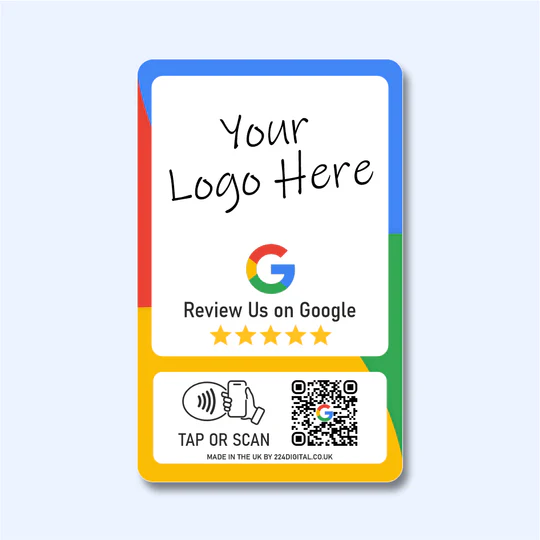 Custom Branded Google Review Card - Tap and Scan