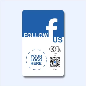 Custom Branded Follow us on Facebook Card - Tap and Scan
