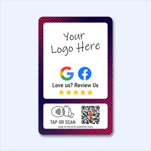 Google & Facebook Review & Follow Card - Tap and Scan