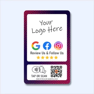 Google Facebook and Instagram Review & Follow Card - Tap and Scan
