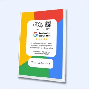 Wall Mounted Google Review Sign - Custom Logo - Tap or Scan