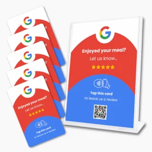 Google Restaurant Review Card & A6 Sign Bundle - Tap And Scan