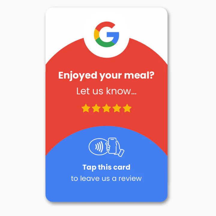 Google Restaurant Review Card - Tap And Scan