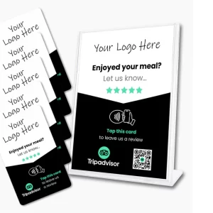 Tripadvisor Restaurant Review Card & A6 Sign Bundle - Custom Branded - Tap And Scan