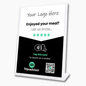 Tripadvisor Restaurant Review Sign - Custom Branded - Tap Or Scan