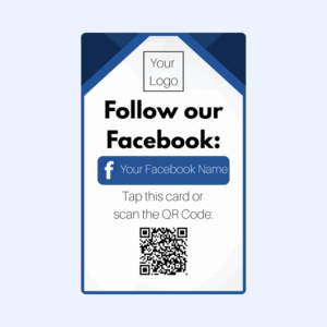 Follow Us On Facebook Tap & Scan Card