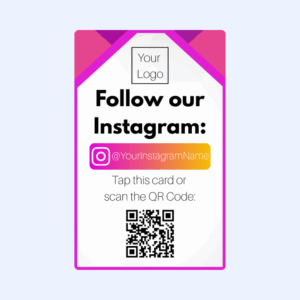 Follow Us On Instagram Tap & Scan Card