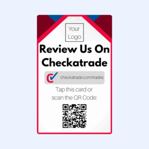 Review Us On Checkatrade Tap & Scan Card