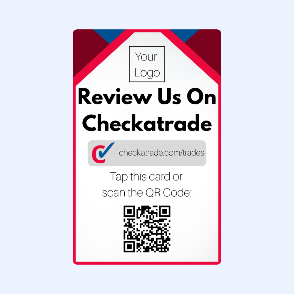 Review Us On Checkatrade Tap & Scan Card