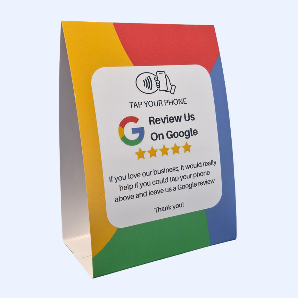 Google Review Tent card